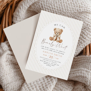 Vi kan knappt vänta Teddybjörn Bebis Shower Inbjudningar