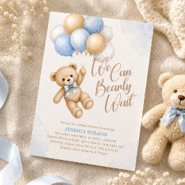Vi kan knappt vänta Teddybjörn Bebis Shower Inbjudningar