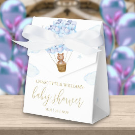 Vi kan knappt vänta Teddybjörn Blå Pojke Baby Show Presentaskar