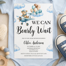 Vi kan knappt vänta Teddybjörn Flygplan Bebis Baby