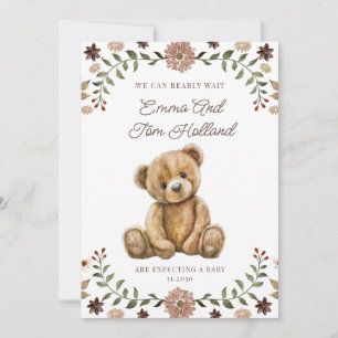 Vi kan knappt vänta Teddybjörn Graviditet Meddelande