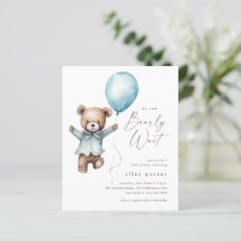 Vi kan knappt vänta Teddybjörn Pojke Babyfirande