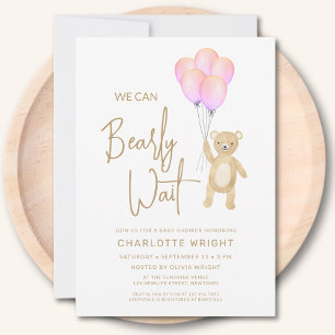 Vi kan knappt vänta tjejens baby shower inbjudningar