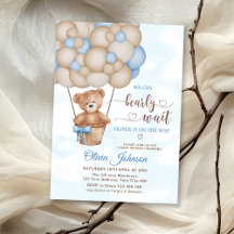 Vi kan knappt vänta varmluftsballong baby shower