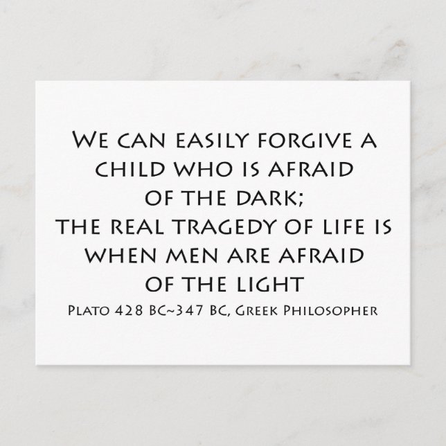 "Vi kan lätt förlåta ett barn.." Vykort (Framsida)