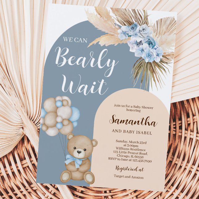 Vi Kan Nästan Inte Vänta Pojk Babyshower Inbjudningar (Skapare uppladdad)