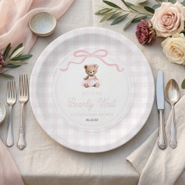 Vi Kan Nästan Inte Vänta Rosa Teddybjörn Bebis Bad