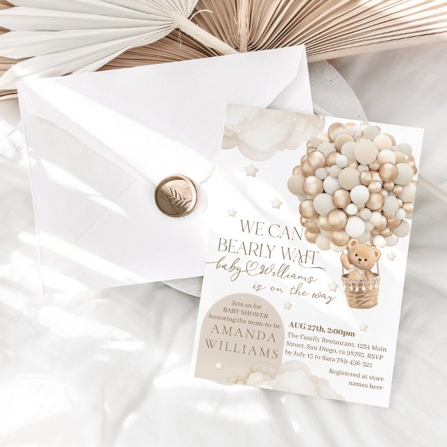 Vi kan nästan vänta på en neutral babydusch för kö inbjudningar (Skapare uppladdad)