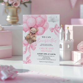 Vi kan ringa in Rosa Baby Shower Inbjudningar