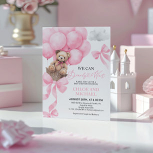 Vi kan ringa in Rosa Baby Shower Inbjudningar