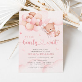 Vi kan ringa in Rosa Baby Shower Inbjudningar