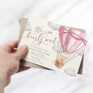 Vi kan ringa in Rosa Baby Shower Inbjudningar