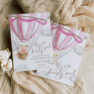 Vi kan ringa in Rosa Baby Shower Inbjudningar