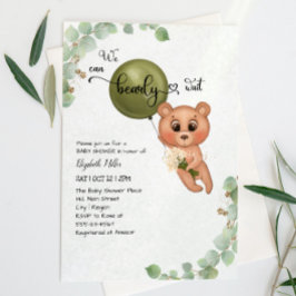 Vi kan ringa (knappt) vänta på Nalle Baby Shower Inbjudningar
