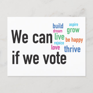 Vi kan rösta - en enda vykort