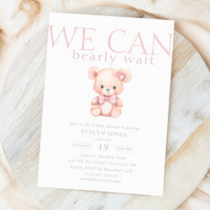 Vi kan slå Rosa Baby Shower Inbjudningar