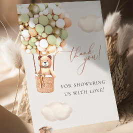 Vi kan vänta! Baby Shower Grönt Guld Tack Kort