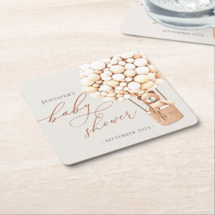 Vi kan vänta! Baby Shower Underlägg Papper Kvadrat