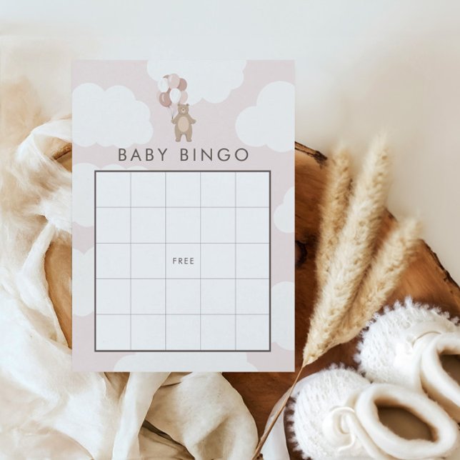 Vi kan vänta | Blek Rosa Girl Girl Bingo Game Tilläggskort (Skapare uppladdad)