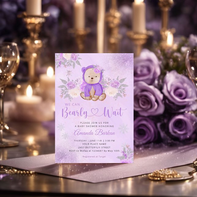 Vi kan vänta blommigt nalle babydusch inbjudningar (Skapare uppladdad)