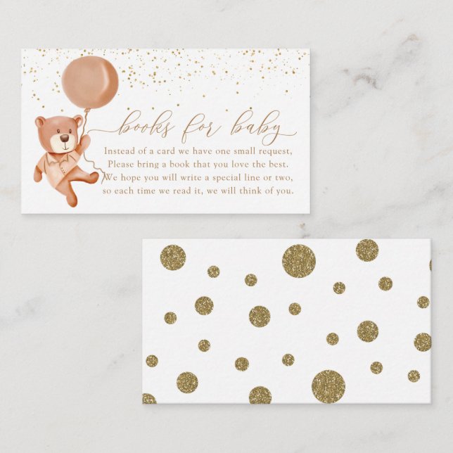 Vi kan vänta brunt Bokar till Baby Tilläggskort (Fram/baksida)