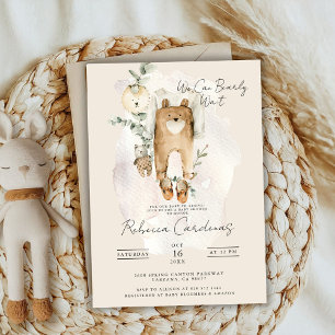Vi kan vänta   Cute Boho Baby Shower Inbjudningar