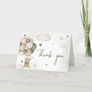 Vi kan vänta Grönt Boho Baby Shower Tack Kort