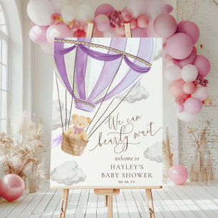 Vi kan vänta Hett Luft Ballon Baby Shower Poster