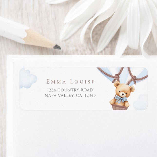 Vi kan vänta! Hett Luft Baloon Adress Returadress Etikett (Insitu)