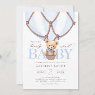 Vi kan vänta! Hett Luft Baloon Baby Shower Inbjudningar