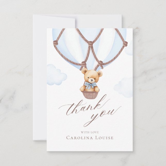 Vi kan vänta! Hett Luft Baloon Tack Kort (Framsida)