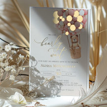 Vi kan vänta! Inbjudan till rosa babyvisningsprogr