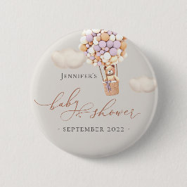 Vi kan vänta! Knappen Lavender Baby Shower Knapp