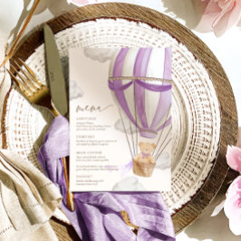 Vi kan vänta länge på Lilac Lila Baby Shower Meny