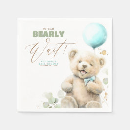 Vi kan vänta lite - klä Baby Bear-Shower Pappersservett
