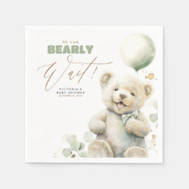 Vi kan vänta lite - klä Baby Bear-Shower Pappersservett