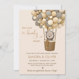 Vi kan vänta luftballong och björn inbjudan