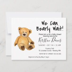 Vi kan vänta! nalle Baby Shower  Inbjudningar