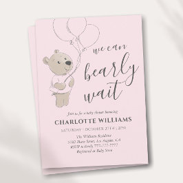 Vi kan vänta | Nalle Baby Shower Inbjudningar