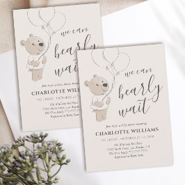 Vi kan vänta | Nalle Baby Shower Inbjudningar