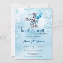 Vi kan vänta nalle Baby Shower Inbjudningar