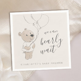 Vi kan vänta | Nalle Baby Shower Pappersservett
