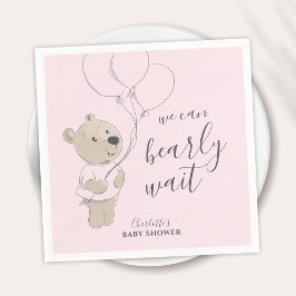Vi kan vänta | Nalle Baby Shower Pappersservett