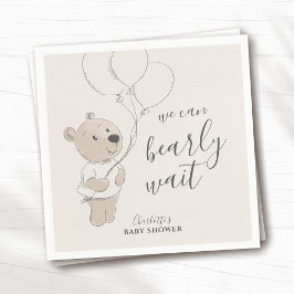 Vi kan vänta | Nalle Baby Shower Pappersservett