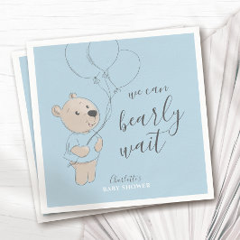 Vi kan vänta | Nalle Baby Shower Pappersservett