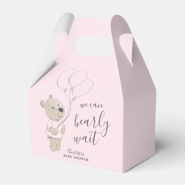 Vi kan vänta | Nalle Baby Shower Presentaskar (Framsidan Sidan)