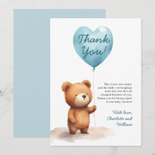 Vi kan vänta Nalle Blue Boy Baby Shower Tack Kort