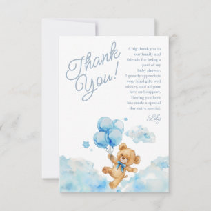 Vi kan vänta Nalle Blue Boy Baby Shower Tack Kort