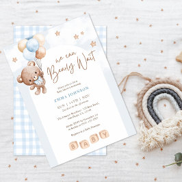 Vi kan vänta Nalle Pojke Shower Inbjudningar