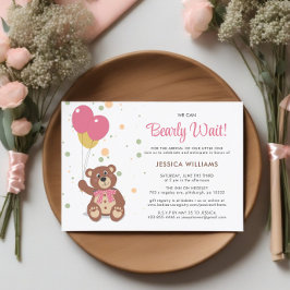 Vi kan vänta Nalle Unge Baby Shower Inbjudningar
